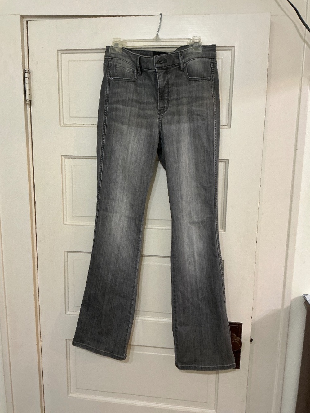 White House Black Market High-Rise Skinny Flare Gray Wash Jeans Women's Size 8